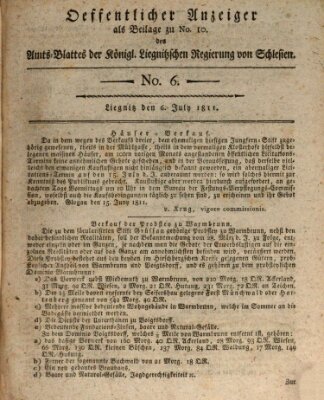 Amts-Blatt der Preußischen Regierung zu Liegnitz Samstag 6. Juli 1811