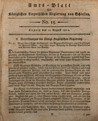 Amts-Blatt der Preußischen Regierung zu Liegnitz Samstag 10. August 1811