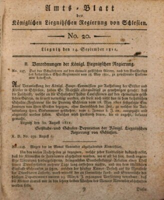 Amts-Blatt der Preußischen Regierung zu Liegnitz Samstag 14. September 1811