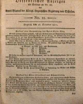 Amts-Blatt der Preußischen Regierung zu Liegnitz Samstag 26. Oktober 1811