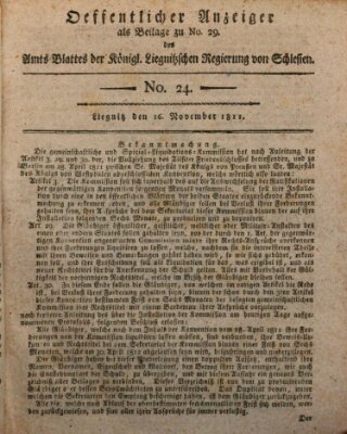 Amts-Blatt der Preußischen Regierung zu Liegnitz Samstag 16. November 1811