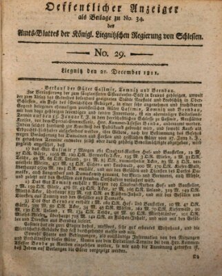 Amts-Blatt der Preußischen Regierung zu Liegnitz Samstag 21. Dezember 1811