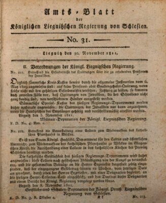 Amts-Blatt der Preußischen Regierung zu Liegnitz Samstag 30. November 1811