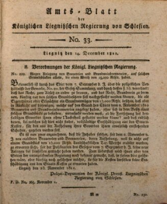 Amts-Blatt der Preußischen Regierung zu Liegnitz Samstag 14. Dezember 1811