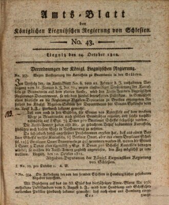 Amts-Blatt der Preußischen Regierung zu Liegnitz Samstag 24. Oktober 1812