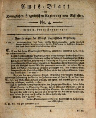 Amts-Blatt der Preußischen Regierung zu Liegnitz Samstag 23. Januar 1813