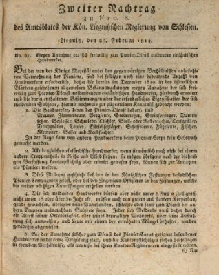 Amts-Blatt der Preußischen Regierung zu Liegnitz Dienstag 23. Februar 1813