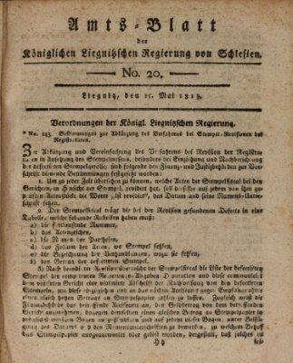 Amts-Blatt der Preußischen Regierung zu Liegnitz Samstag 15. Mai 1813