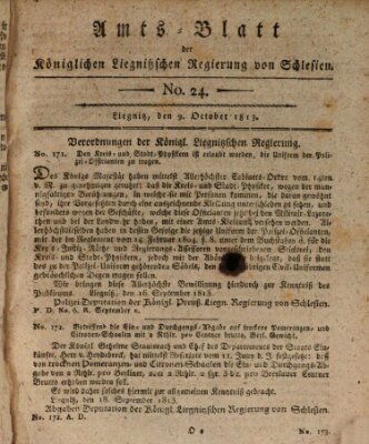 Amts-Blatt der Preußischen Regierung zu Liegnitz Samstag 9. Oktober 1813