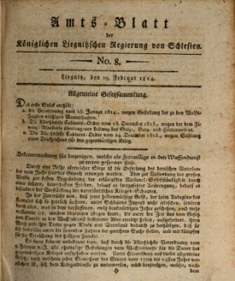 Amts-Blatt der Preußischen Regierung zu Liegnitz Samstag 19. Februar 1814