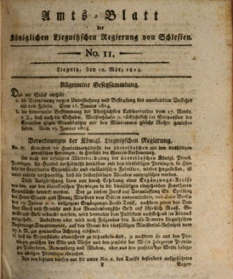 Amts-Blatt der Preußischen Regierung zu Liegnitz Samstag 12. März 1814