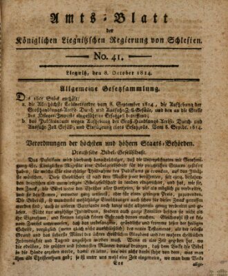 Amts-Blatt der Preußischen Regierung zu Liegnitz Samstag 8. Oktober 1814