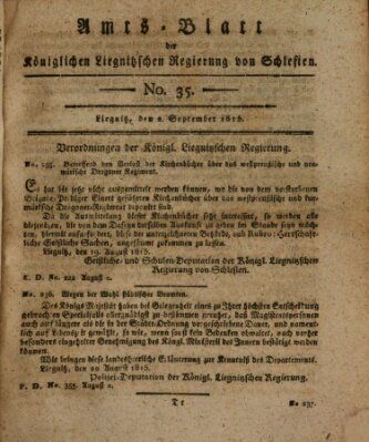 Amts-Blatt der Preußischen Regierung zu Liegnitz Samstag 2. September 1815