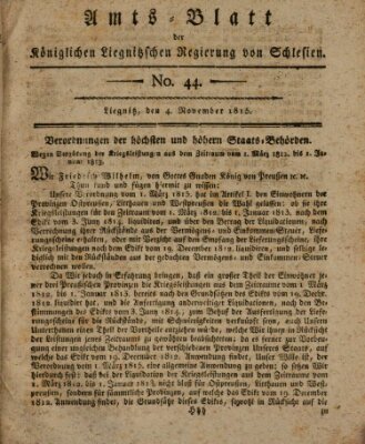 Amts-Blatt der Preußischen Regierung zu Liegnitz Samstag 4. November 1815