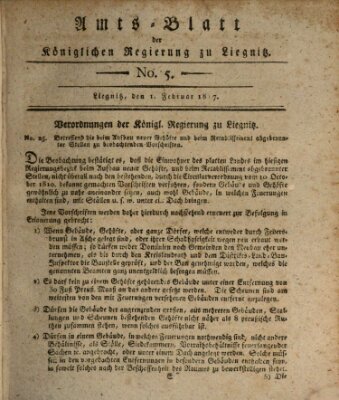 Amts-Blatt der Preußischen Regierung zu Liegnitz Samstag 1. Februar 1817