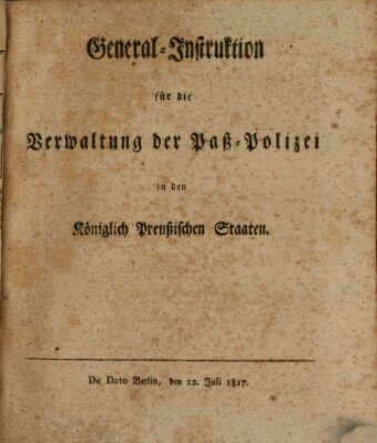 Amts-Blatt der Preußischen Regierung zu Liegnitz Samstag 12. Juli 1817