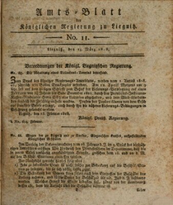 Amts-Blatt der Preußischen Regierung zu Liegnitz Samstag 14. März 1818