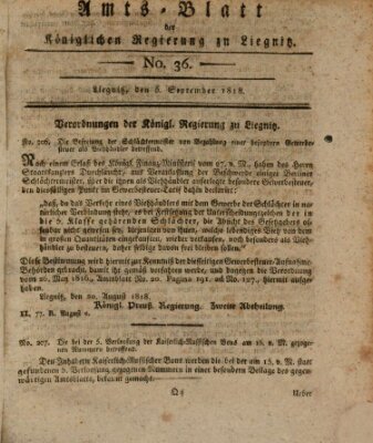 Amts-Blatt der Preußischen Regierung zu Liegnitz Samstag 5. September 1818