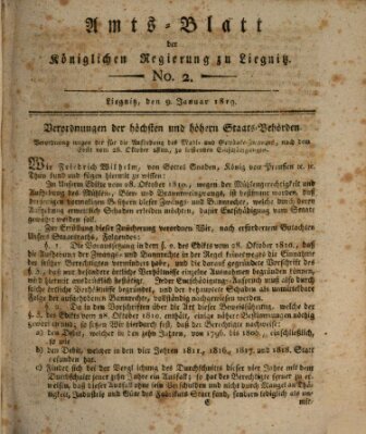 Amts-Blatt der Preußischen Regierung zu Liegnitz Samstag 9. Januar 1819