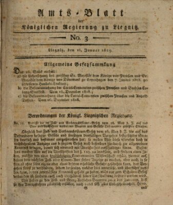 Amts-Blatt der Preußischen Regierung zu Liegnitz Samstag 16. Januar 1819