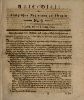 Amts-Blatt der Preußischen Regierung zu Liegnitz Samstag 20. Februar 1819