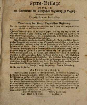 Amts-Blatt der Preußischen Regierung zu Liegnitz Samstag 24. April 1819