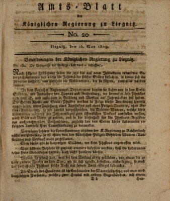 Amts-Blatt der Preußischen Regierung zu Liegnitz Samstag 15. Mai 1819