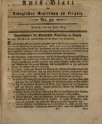 Amts-Blatt der Preußischen Regierung zu Liegnitz Samstag 24. Juli 1819