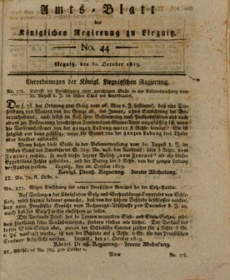 Amts-Blatt der Preußischen Regierung zu Liegnitz Samstag 30. Oktober 1819