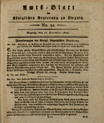 Amts-Blatt der Preußischen Regierung zu Liegnitz Samstag 23. Dezember 1820