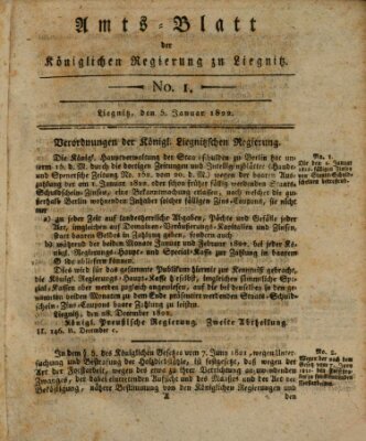 Amts-Blatt der Preußischen Regierung zu Liegnitz Samstag 5. Januar 1822