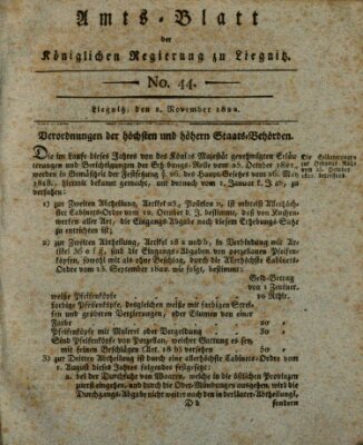 Amts-Blatt der Preußischen Regierung zu Liegnitz Samstag 2. November 1822