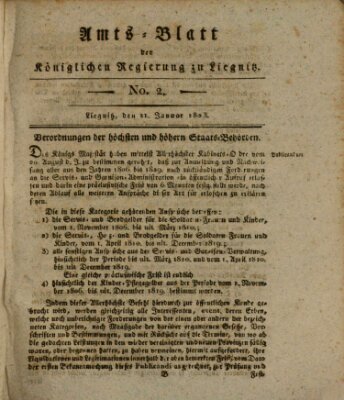 Amts-Blatt der Preußischen Regierung zu Liegnitz Samstag 11. Januar 1823