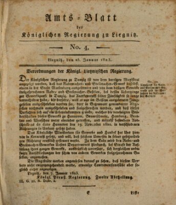 Amts-Blatt der Preußischen Regierung zu Liegnitz Samstag 25. Januar 1823