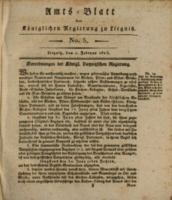 Amts-Blatt der Preußischen Regierung zu Liegnitz Samstag 1. Februar 1823