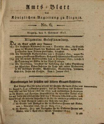 Amts-Blatt der Preußischen Regierung zu Liegnitz Samstag 8. Februar 1823