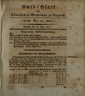 Amts-Blatt der Preußischen Regierung zu Liegnitz Samstag 24. Mai 1823