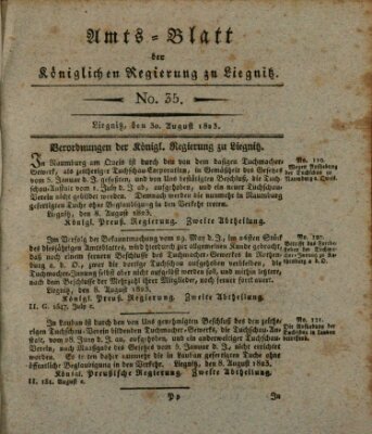 Amts-Blatt der Preußischen Regierung zu Liegnitz Samstag 30. August 1823