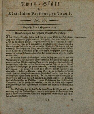 Amts-Blatt der Preußischen Regierung zu Liegnitz Samstag 6. September 1823