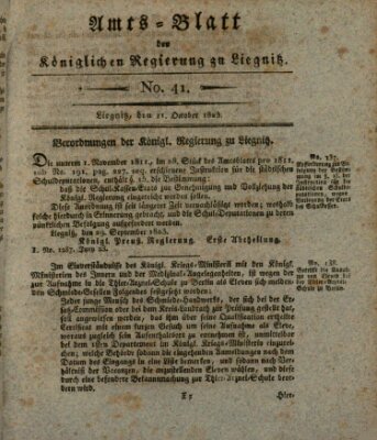 Amts-Blatt der Preußischen Regierung zu Liegnitz Samstag 11. Oktober 1823