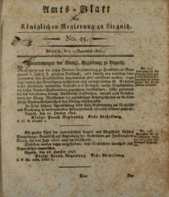 Amts-Blatt der Preußischen Regierung zu Liegnitz Samstag 1. November 1823