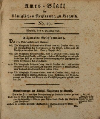 Amts-Blatt der Preußischen Regierung zu Liegnitz Samstag 6. Dezember 1823
