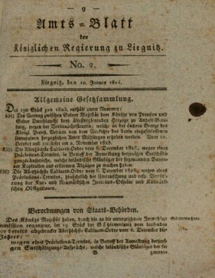 Amts-Blatt der Preußischen Regierung zu Liegnitz Samstag 10. Januar 1824