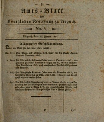 Amts-Blatt der Preußischen Regierung zu Liegnitz Samstag 31. Januar 1824