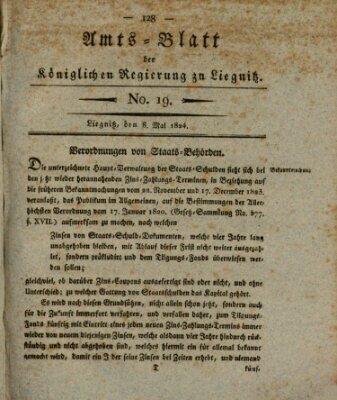 Amts-Blatt der Preußischen Regierung zu Liegnitz Samstag 8. Mai 1824