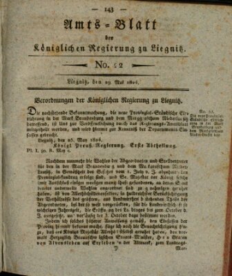 Amts-Blatt der Preußischen Regierung zu Liegnitz Samstag 29. Mai 1824