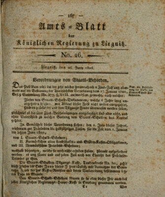 Amts-Blatt der Preußischen Regierung zu Liegnitz Samstag 26. Juni 1824