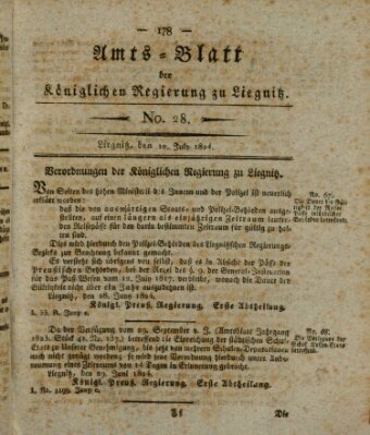 Amts-Blatt der Preußischen Regierung zu Liegnitz Samstag 10. Juli 1824