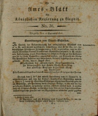 Amts-Blatt der Preußischen Regierung zu Liegnitz Montag 4. Oktober 1824