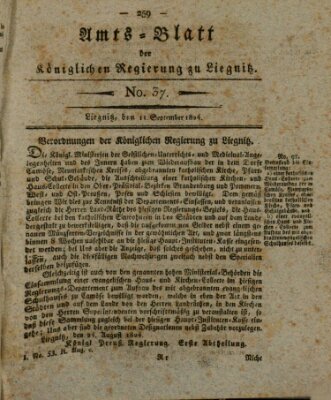 Amts-Blatt der Preußischen Regierung zu Liegnitz Samstag 11. September 1824